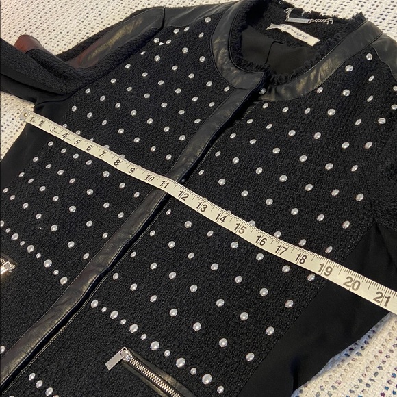 Peter Nygard Black Woven Studded Icon Jacket Snap Closer Women’s Size 12 -16 - Picture 12 of 13